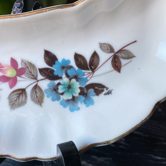 Vintage Porcelain Floral Crescent Moon Dish CMI Inc Chadwick Made in Japan - Picture 5 of 10